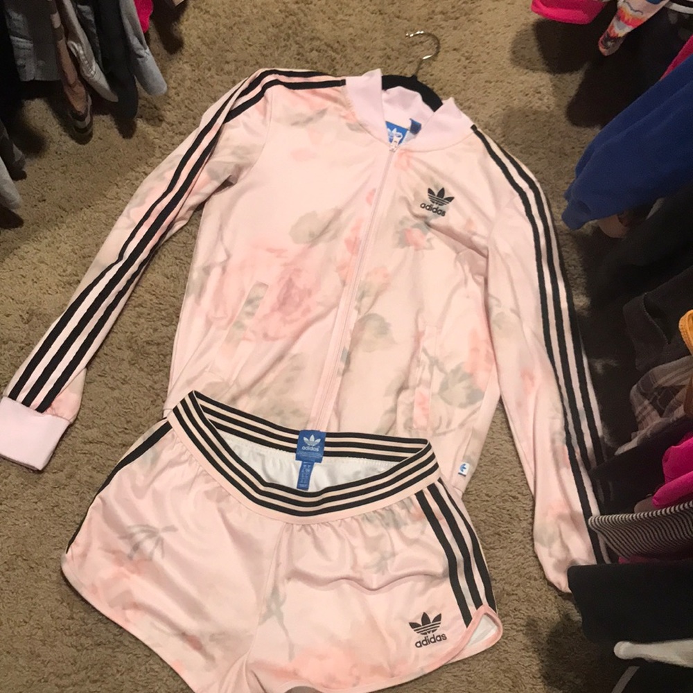 Adidas jacket short set